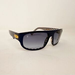Louis Vuitton Checkered Mens Sunglasses LV Navy Gold Damier Azur Polarized